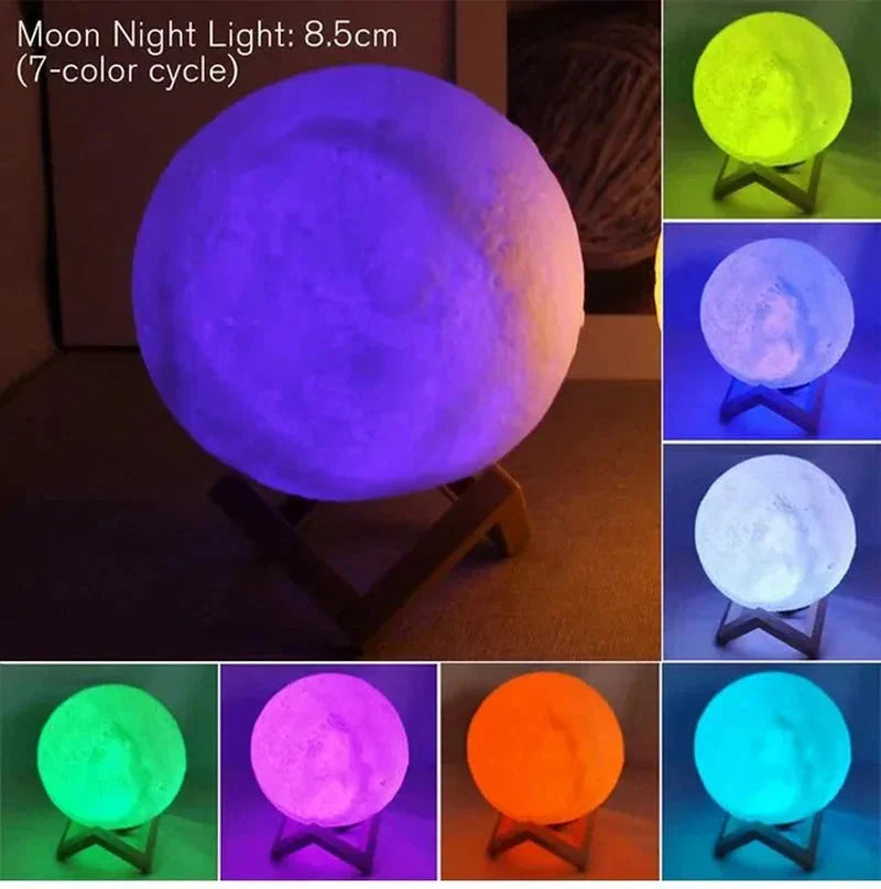 D5 Moon Night Light with Stand, 8 cm