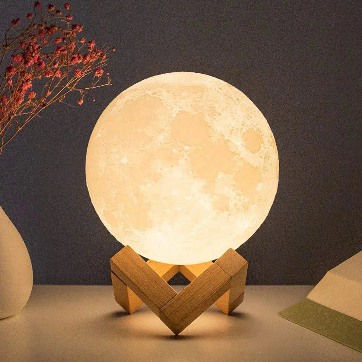 D5 Moon Night Light with Stand, 8 cm